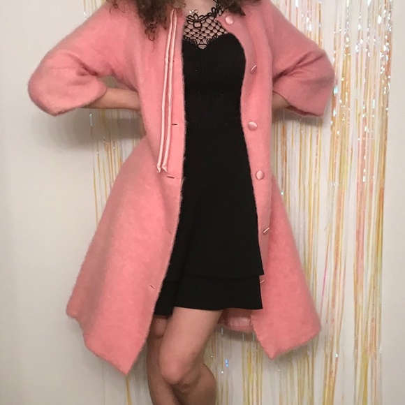 Vintage Charmode (by Sears, 1950s) pink coat women's S/M with pockets - Picture 9 of 10